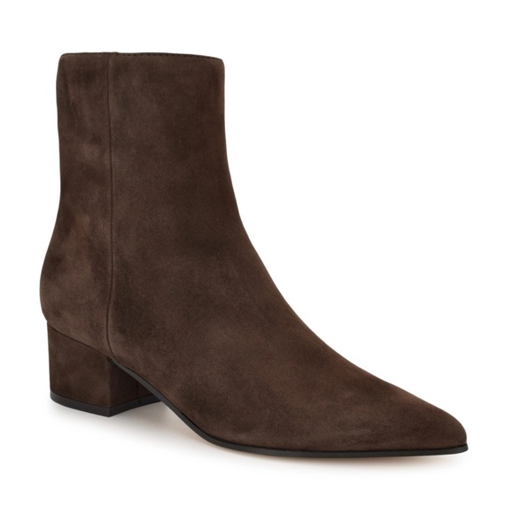 Nine West Brown Suede Ankle Booties - Picture 1 of 5